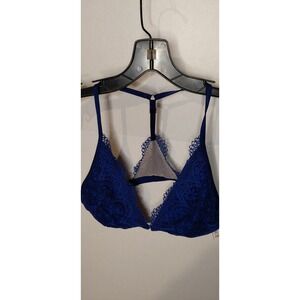 Victoria's Secret "Body by Victoria"  blue lace strappy bralette Boudoir Chic XL